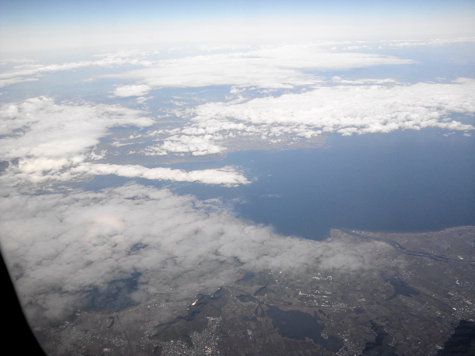 空から日本を見てみよう！羽田→熊本　琵琶湖の航空写真