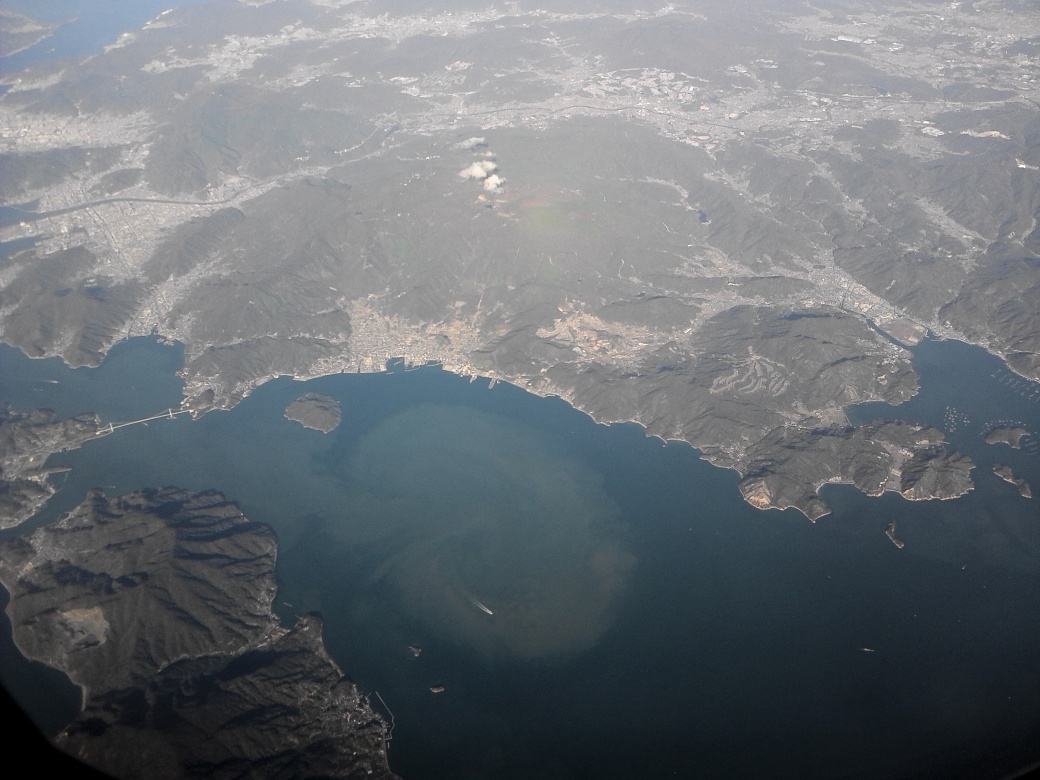 空から日本を見てみよう！羽田→熊本　広島の航空写真
